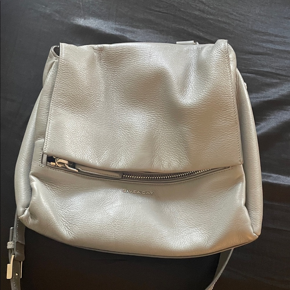 Givenchy Grey/ Silver Leather Crossbody Bag - image 1
